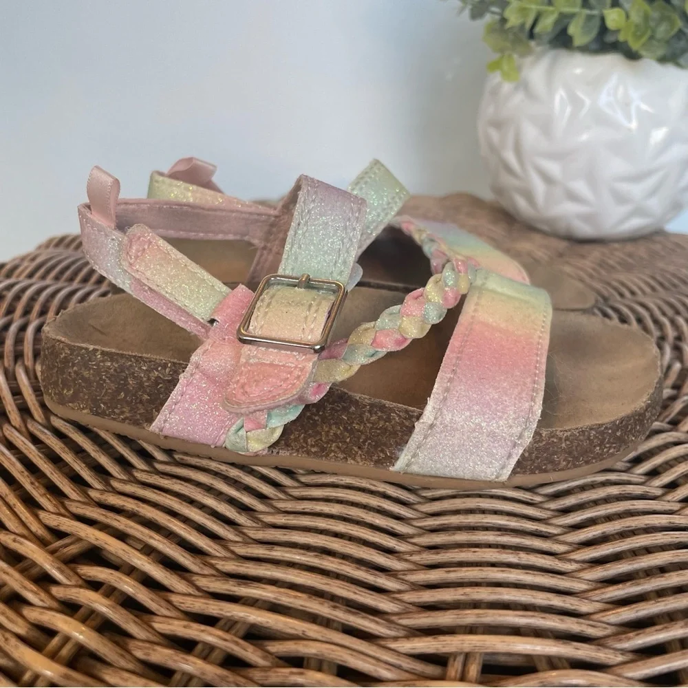 Oshkosh Girl Rainbow glitter sandals size 10m